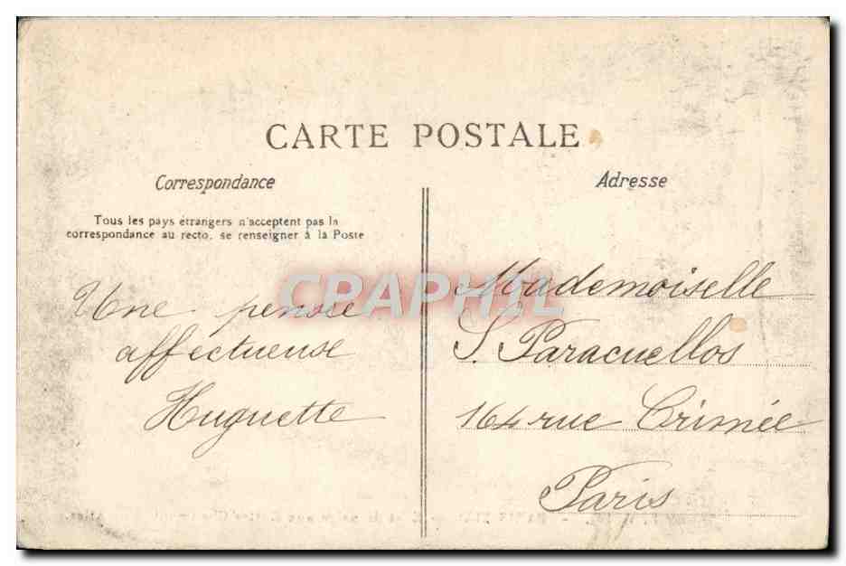 CPA Paris Effet De Neige Aux Buttes Chaumont Une allee — Rückseite