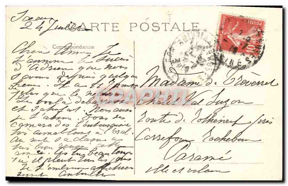 CPA Paris Pantheon Les Fresques Sainte Genevieve Veille Sur Paris — Rückseite