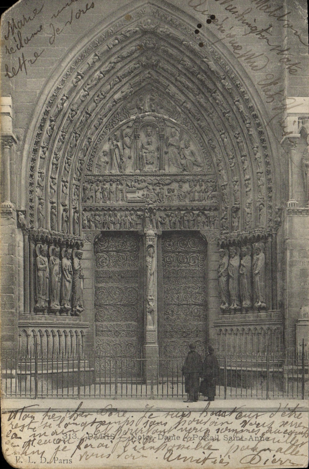 CPA Paris Notre Dame Dame Portail Saint Anne