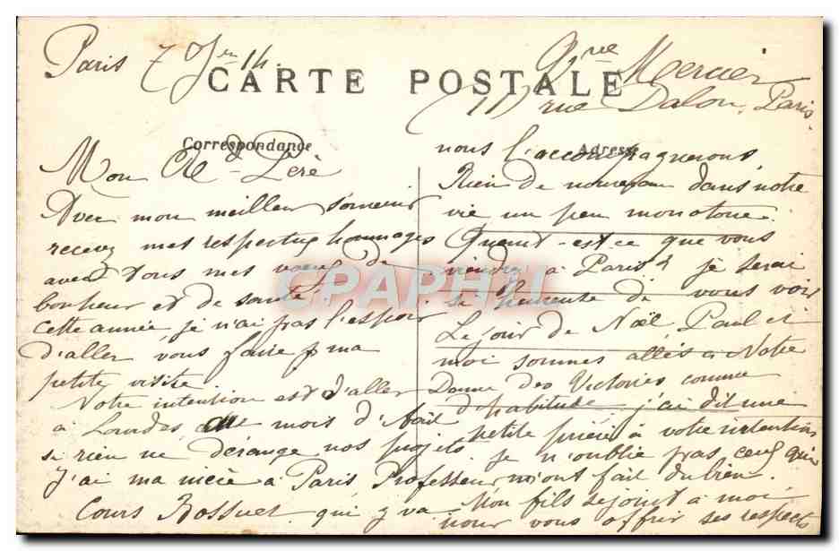 CPA Paris La Sainte Chapelle — Verso