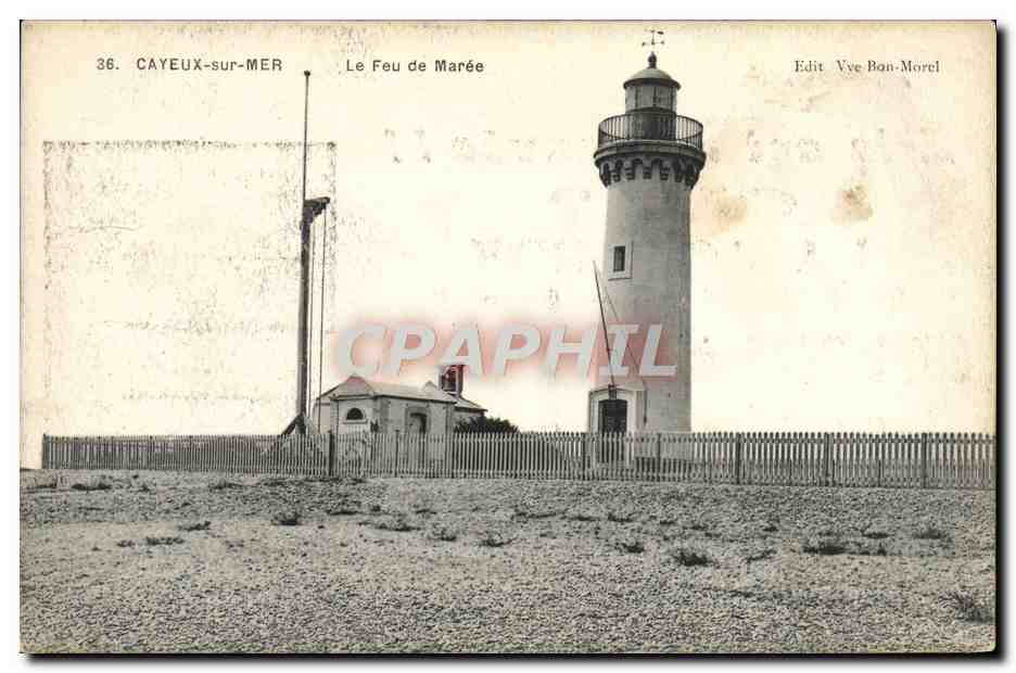 CPA Cayeux Sur Mer Le Feu De Maree Phare Publicite Joconde Leonard de Vinci