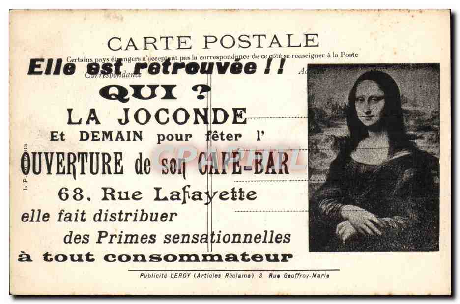 CPA Cayeux Sur Mer Le Feu De Maree Phare Publicite Joconde Leonard de Vinci — Back