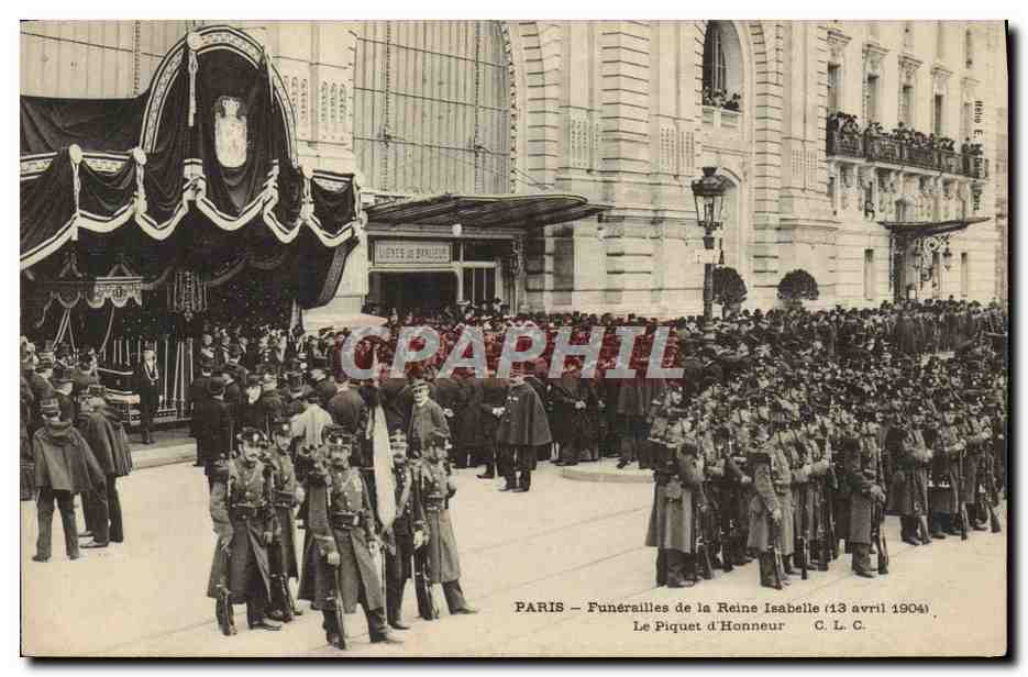 PARIS — Funérailles de la Reine Isabelle (13 avril 1904) — Le Piquet d'Honneur — C. L. C.