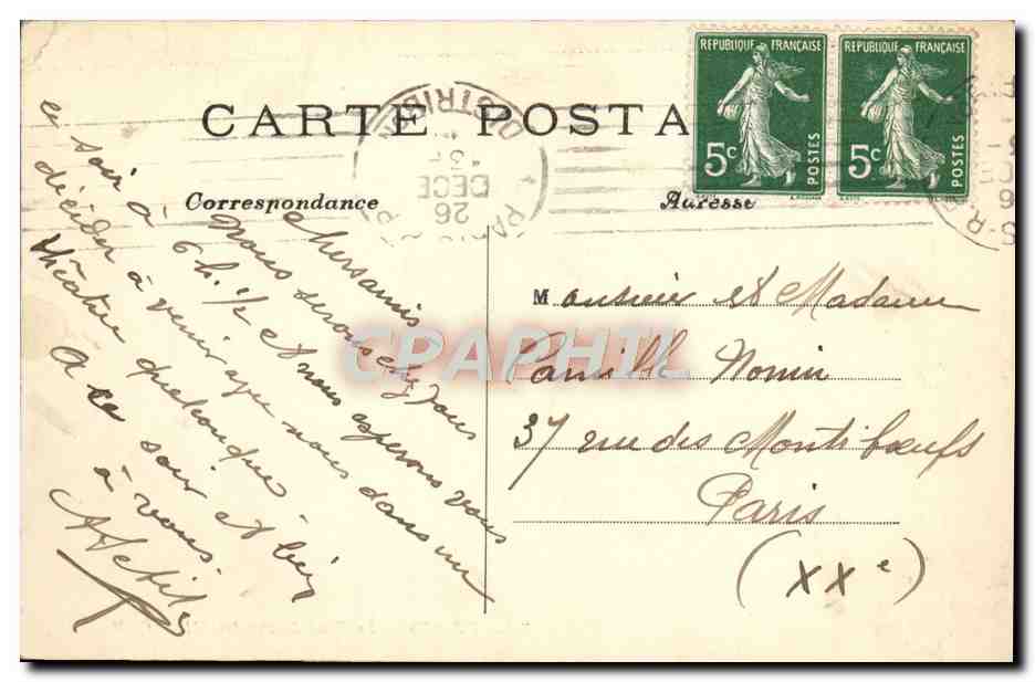 CPA Paris Le Pont alexandre III Bateau Peniche — Verso
