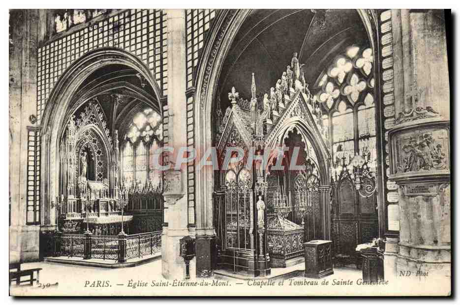 CPA Paris Eglise Saint Etienne Du Mont Chapelle Et Tombeau De Sainte Genevieve
