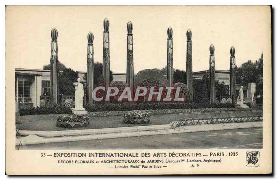 Exposition Internationale des Arts Décoratifs — Décor floraux et architecturaux de Jardins — Jacques H. Lambert, Architecte — Paris 1925