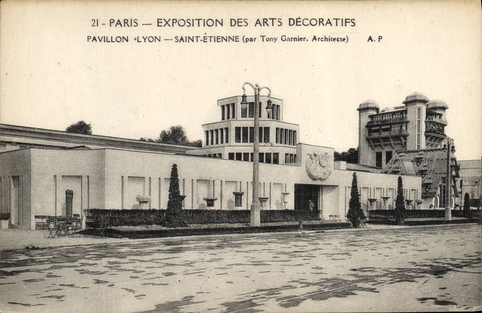 CPA Paris Exposition Internationale Des Arts Decoratifs Pavillon Lyon Saint Etienne