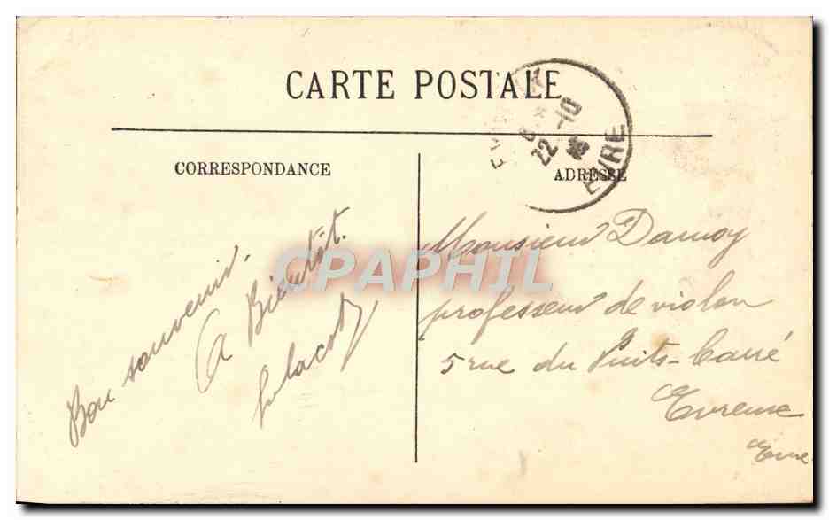 CPA Paris La Tour Eiffel Bateau Peniche — Rückseite