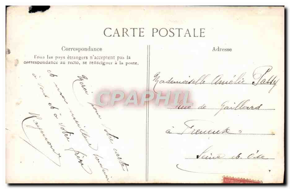 CPA Porte Bonheur De Paris Trefle — Rückseite