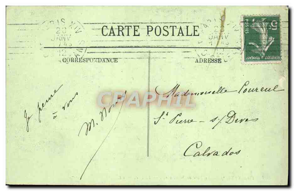 CPA Paris Le Parc De Montsouris — Verso