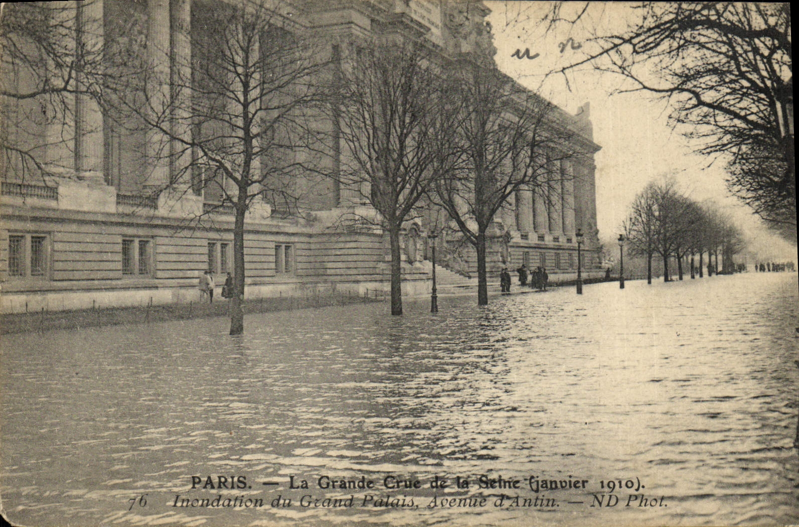 CPA Paris La Grande Crue De La Seine Inondation du Grand palais Avenue d'Antin 