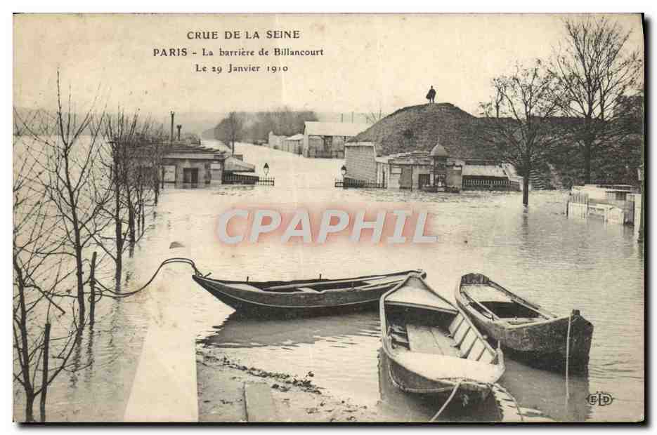 CPA Crue De La Seine Paris La Barriere De Billancourt