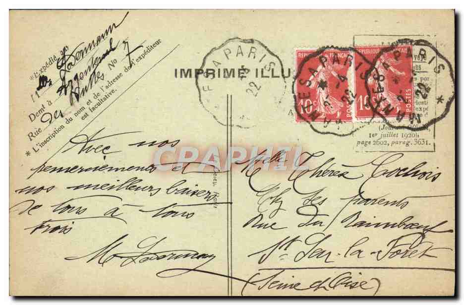 CPA Paris Boulevard Des Italiens  — Rückseite