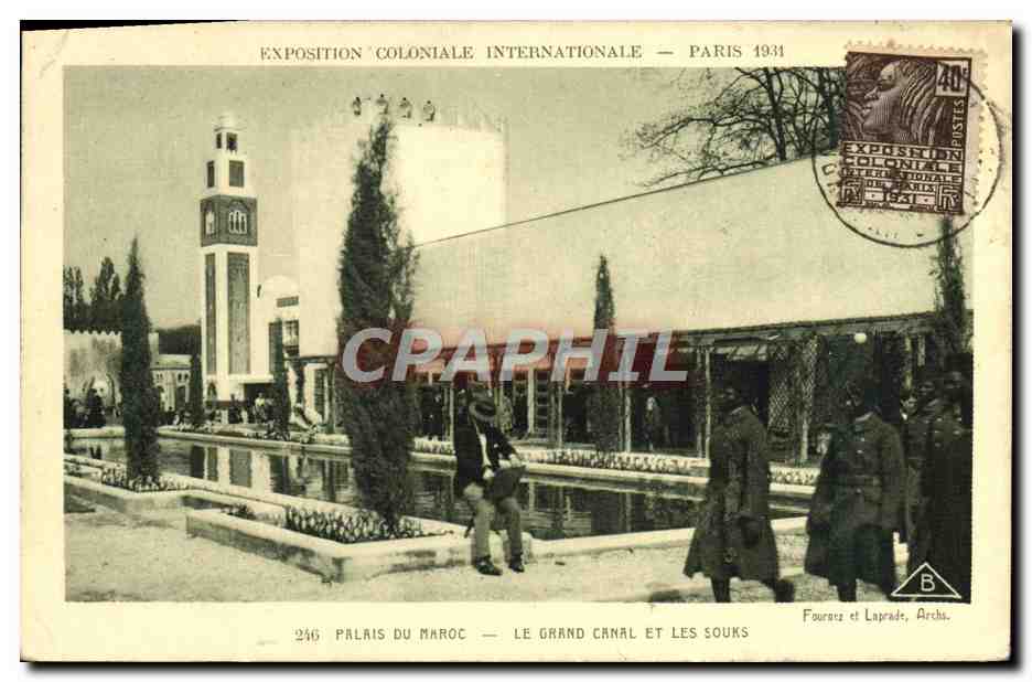 CPA Exposition Coloniale Internationale Paris 1931 Palais Du Maroc Le Grand Canal Et Les Souks