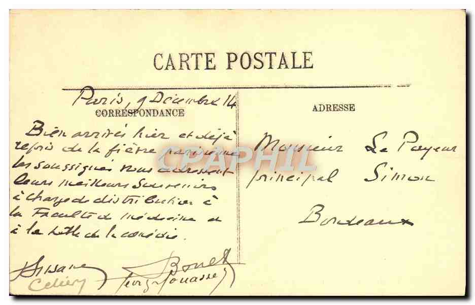 CPA Paris Le Boulevard des Italiens — Rückseite