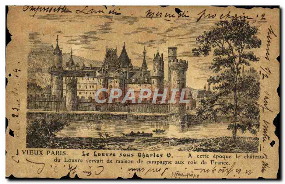 CPA Vieux Paris Le Louvre Sous Charles A Cette Epoque Le Chateau Du Louvre