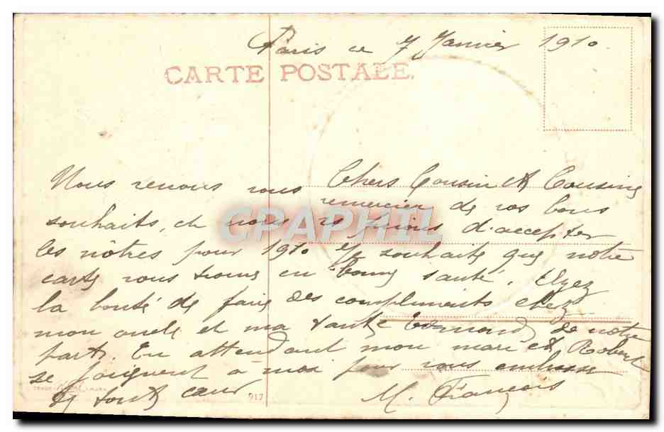 CPA Fantaisie Voeux — Rückseite