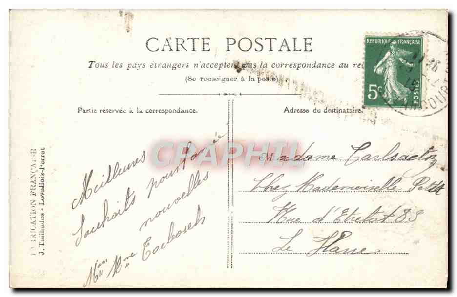 CPA Fantaisie Femme  — Verso