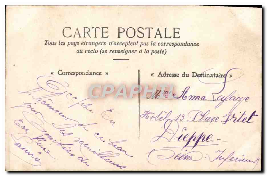CPA Fantaisie Homme — Verso