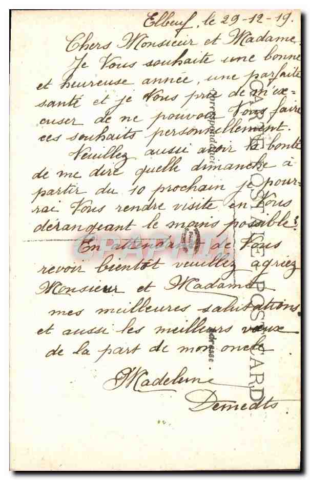 CPA Fantaisie Bonne Annee Sabot — Verso