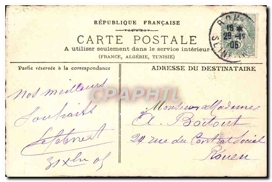 CPA Fantaisie Fleurs (dessin a la main) — Back