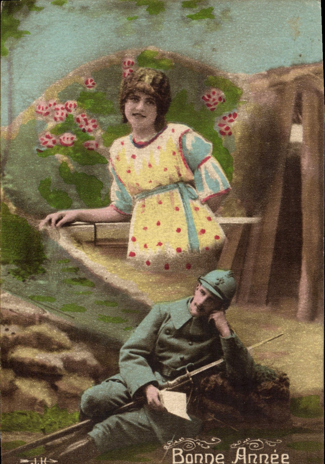 CPA Fantaisie Femme Soldat Militaria