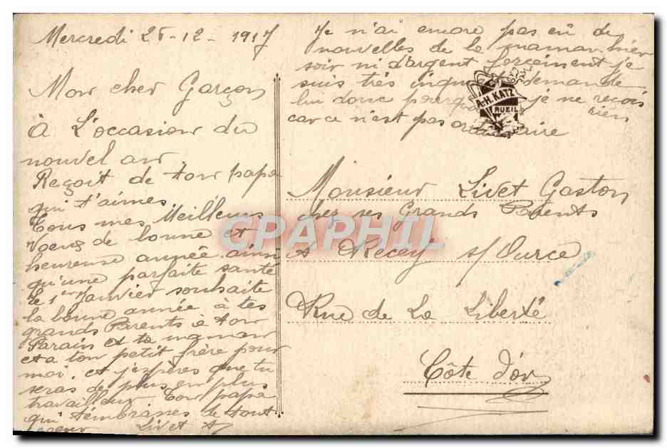CPA Fantaisie Femme Soldat Militaria — Verso