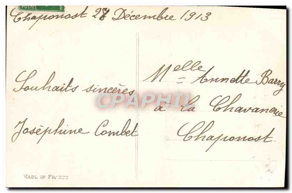 CPA Fantaisie Fleurs Fer a cheval — Rückseite