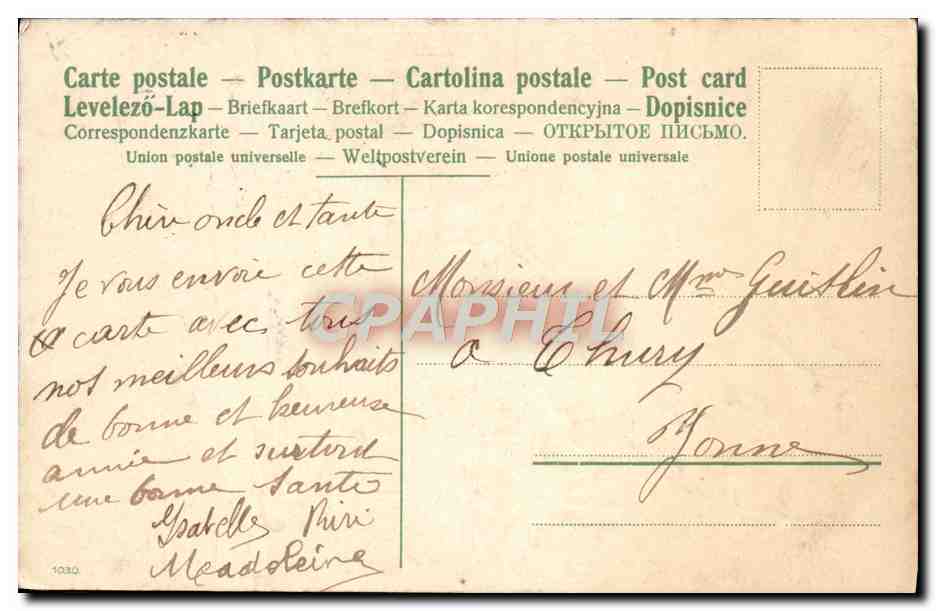 CPA Fantaisie Fleurs — Rückseite