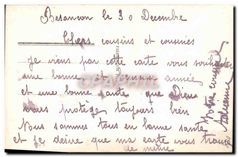 CPA Fantaisie Fleurs — Rückseite