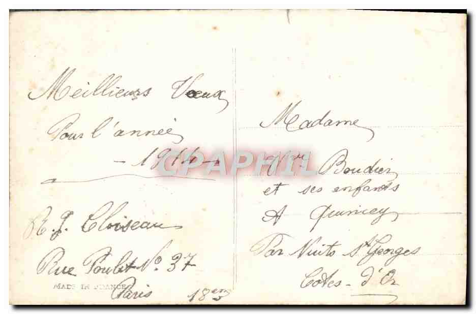 CPA Fantaisie Fleurs — Rückseite
