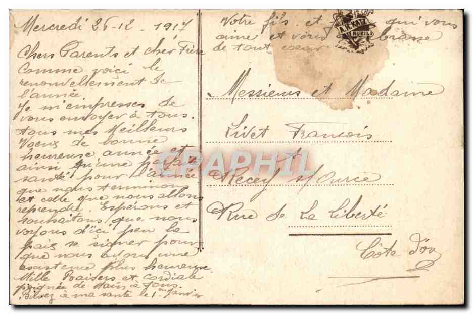 CPA Fantaisie Femme Soldat militaria — Verso