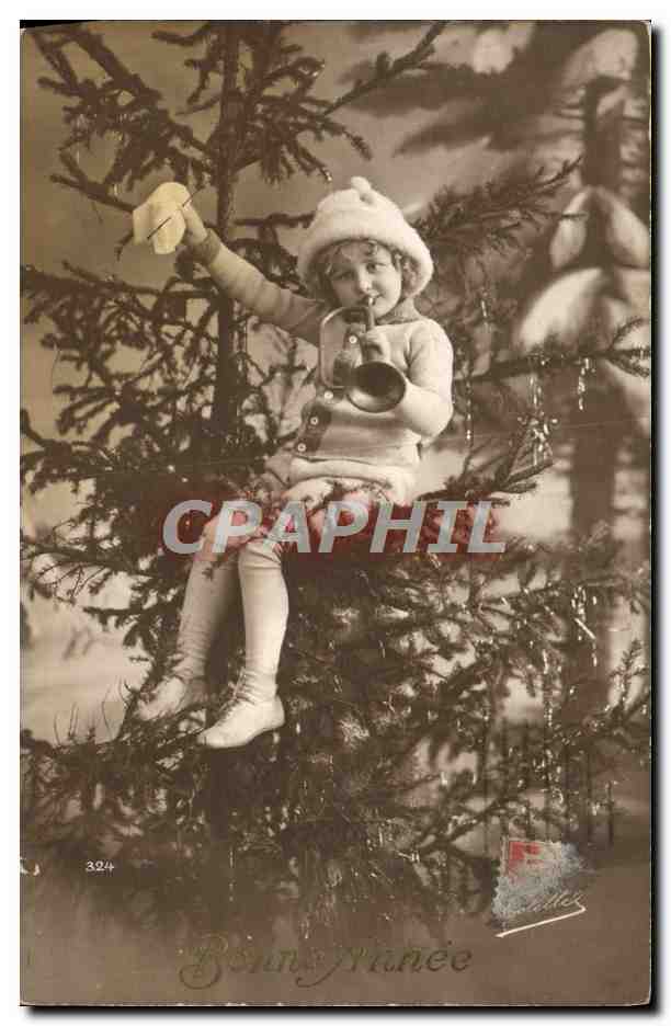 CPA Fantaisie Enfant Trompette