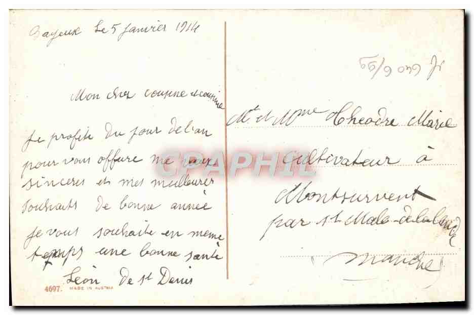 CPA Fantaisie Bonne annee — Verso