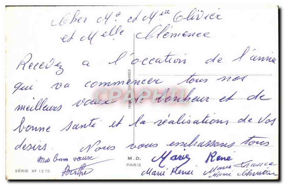 CPA Fantaisie Fleurs — Rückseite