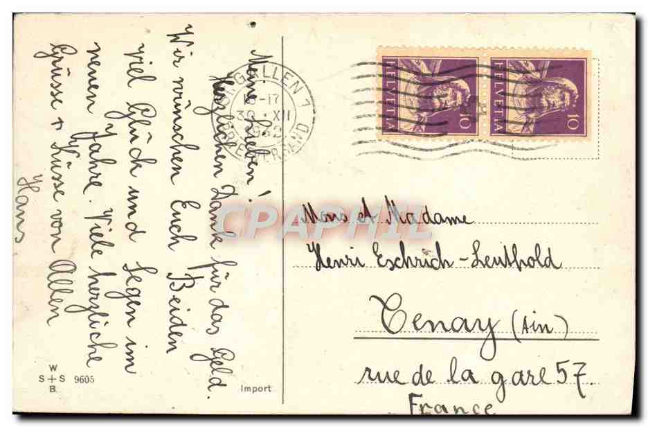 CPA Fantaisie Bonne annee — Rückseite