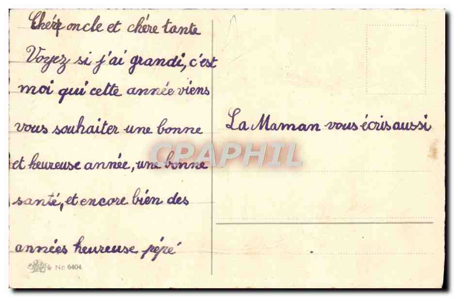 CPA Fantaisie Bonne annee — Rückseite
