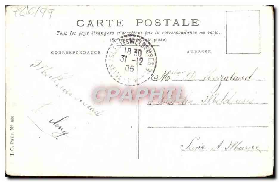 CPA Fantaisie Fleurs Jardinier — Back
