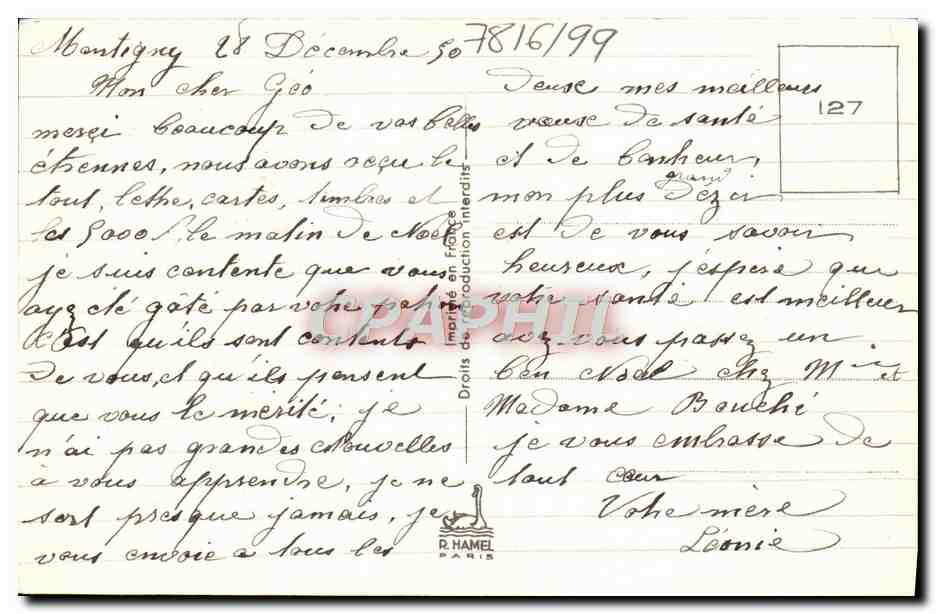 CPA Fantaisie Enfant — Verso