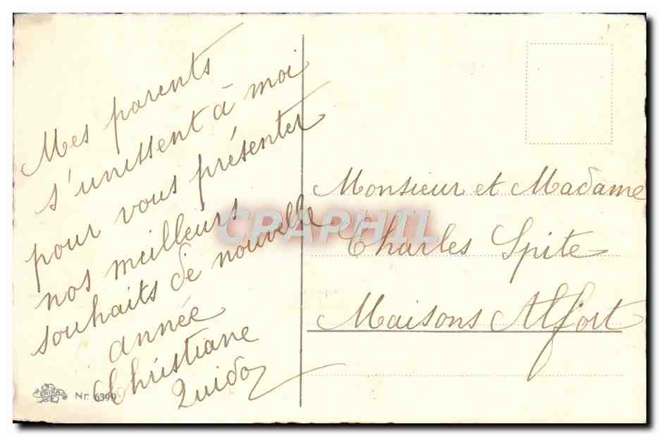 CPA Fantaisie Bonne annee — Verso