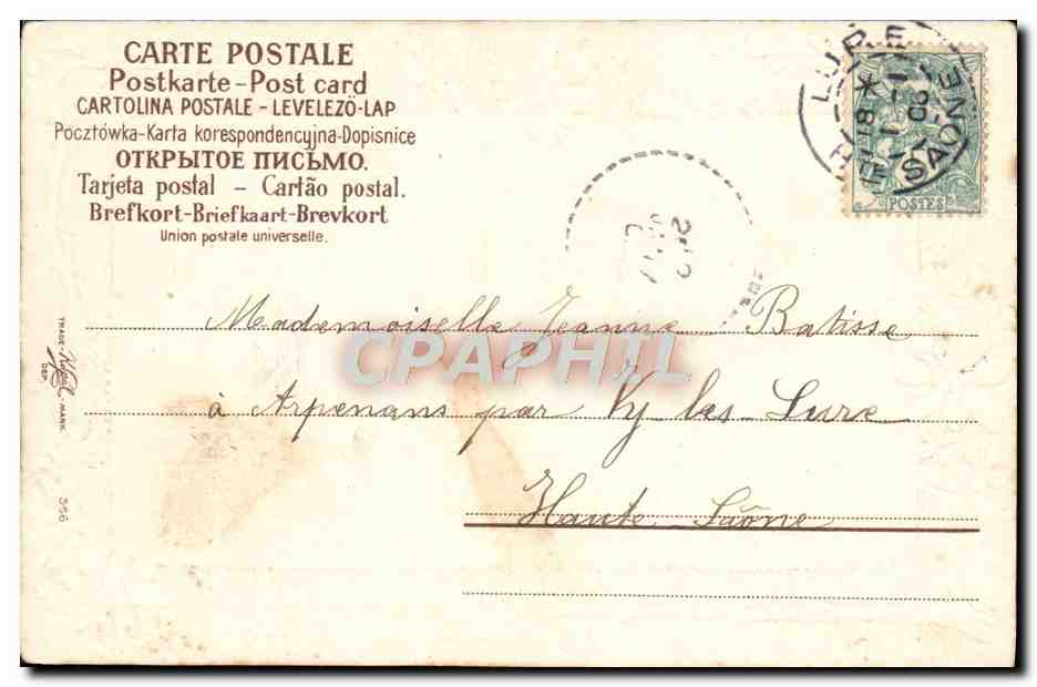CPA Fantaisie Fleurs — Verso