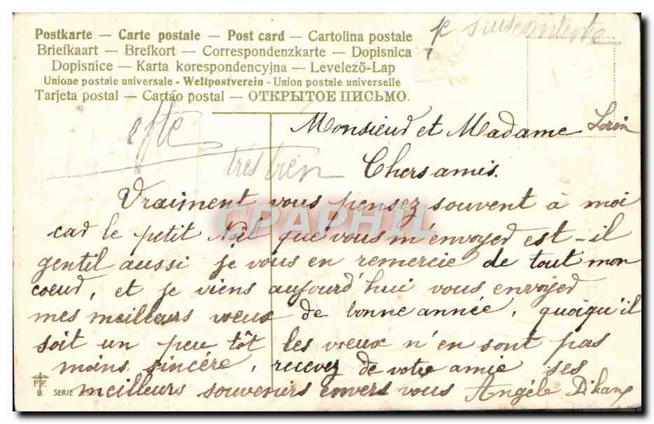 CPA Fantaisie Fleurs — Rückseite
