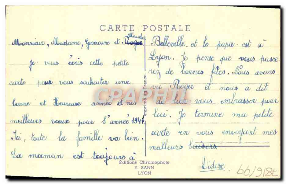 CPA Fantaisie Fleurs — Rückseite