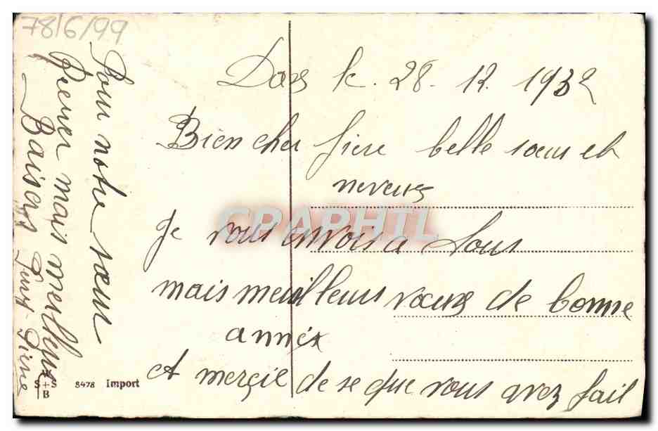 CPA Fantaisie Fleurs — Verso