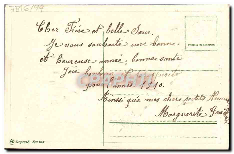 CPA Fantaisie Trefles — Rückseite