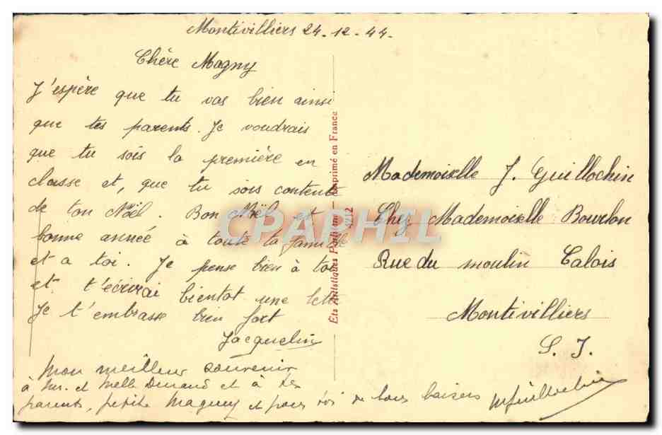 CPA Fantaisie Enfant Fer a cheval Chien — Rückseite