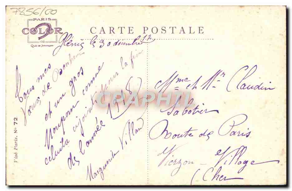 CPA Fantaisie Enfant — Rückseite