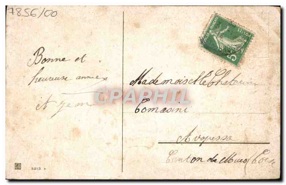 CPA Fantaisie Enfant Chapeau Trefles — Rückseite