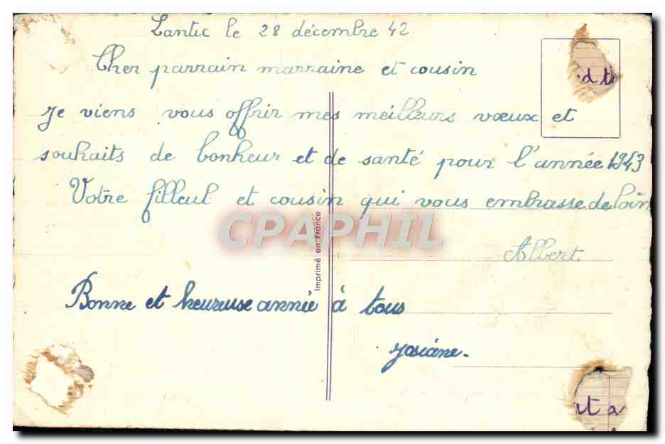 CPA Fantaisie Bonne annee — Rückseite