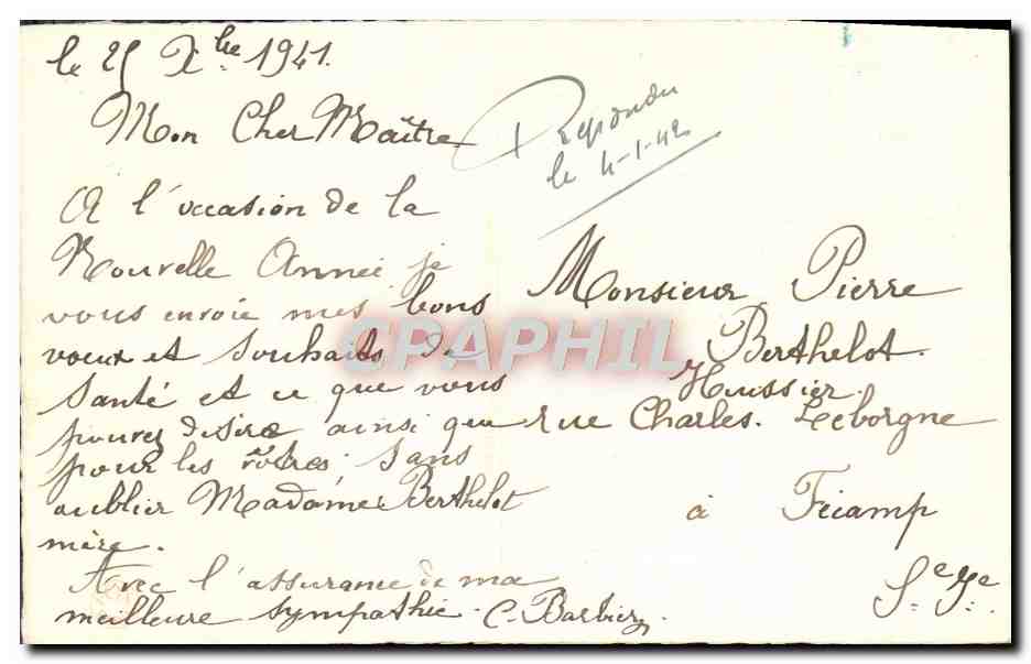 CPA Fantaisie Bonen annee — Verso